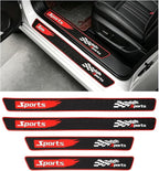 4PCS Car Door Sill Protectors, Sporty Style Anti-Scratch Self Adhesive Vehicle Door Sill Guard, Automotive Entry Edge Step Threshold Protection, Universal for SUV Motorhome Truck