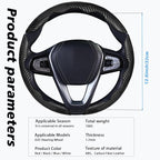 3pcs Car Steering Wheel Cover,Anti-Skid Carbon Fiber Steering Wheel Protector for Men Women,Multiple Color Options,Universal for Most Car Interiors Accessories (Bright Black 3PCS)