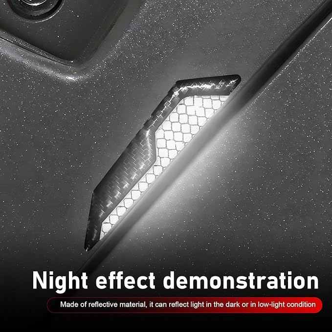 4 PCS Car Door Edge Guard Sticker, Reflective Safety Warning Car Door Protective Strips, Thickened Anti-collision Paint Protector, Universal for Most Vehicles (White)