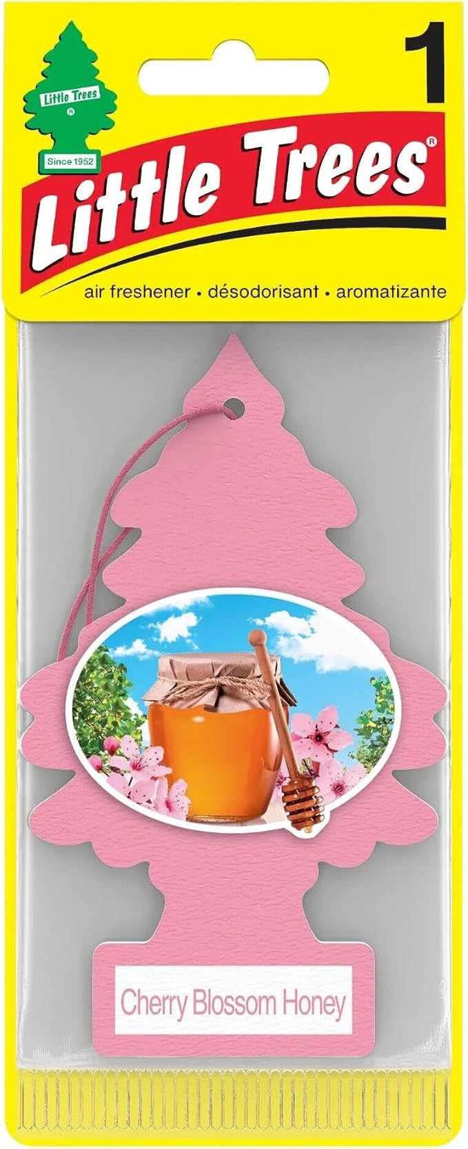 Car Air Freshener | Hanging Paper Tree for Home or Car | Cherry Blossom Honey | 6 Pack
