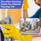12 Pcs Microfiber Towels for Cars, 800 GSM Plush Drying Cleaning Cloth Bulk, 16 x 16 Inch Thick Absorbent Wash Detailing Towels for Car Polishing, House, Kitchen Cleaning(Gray)
