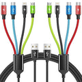 4 in 1 Multi Charging Cable, 2 Pack 5FT Charging Cords for Multiple Devices | USB Cable Phone Charger with USB C, IP and Micro, Nylon Braided, Cruise Essentials 2026, Travel Car Accessories