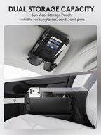 Car Seat Gap Filler Organizer with Sun Visor Organizer, PU Leather Seat Gap Filler for Phone, Keys, Cards & Sunglasses, Front Seat Storage Side Pocket for Cars SUVs Trucks