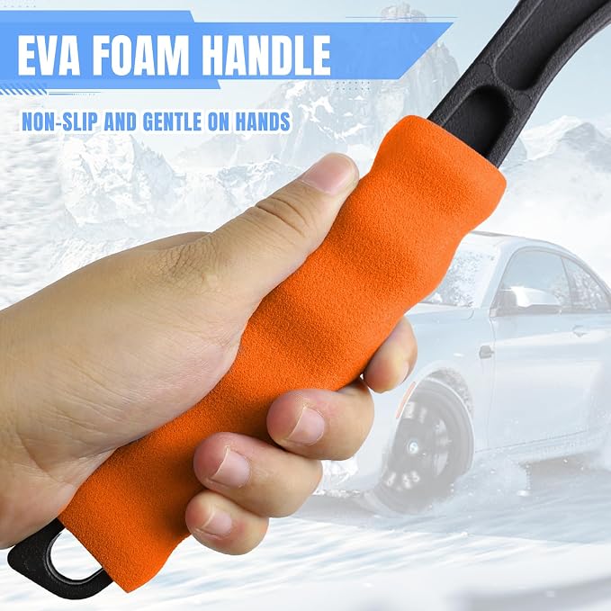 Snow Brush & Ice Scraper, 2 in 1 Detachable Ice Scrapers for Car Windshield Window, Heavy Duty Vehicle Snow Removal Tool with Grip Handle for Cars Trucks SUVs, Winter Car Accessories (Yellow)
