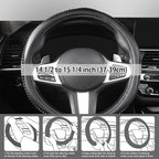 Bling Steering Wheel Cover - Crystal Studded Rhinestone Non-Slip Breathable Design for Women/Girls, Universal Fit 14.5-15 Inch Black