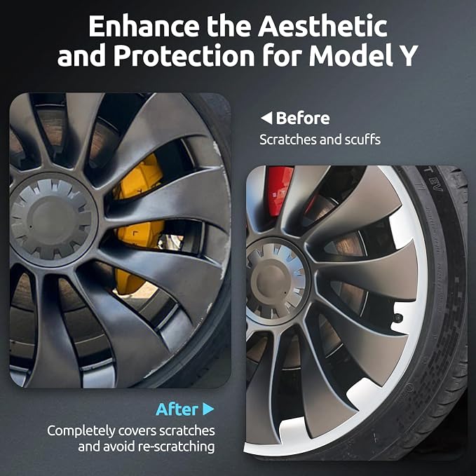 Wheel Rim Protector for Tesla Model Y Performance 21 Inch Überturbine Wheels All-in-one Car Tire Trim Rings Rim Case Hubcaps Wheel Cover 2020-2024 Model Y Accessories