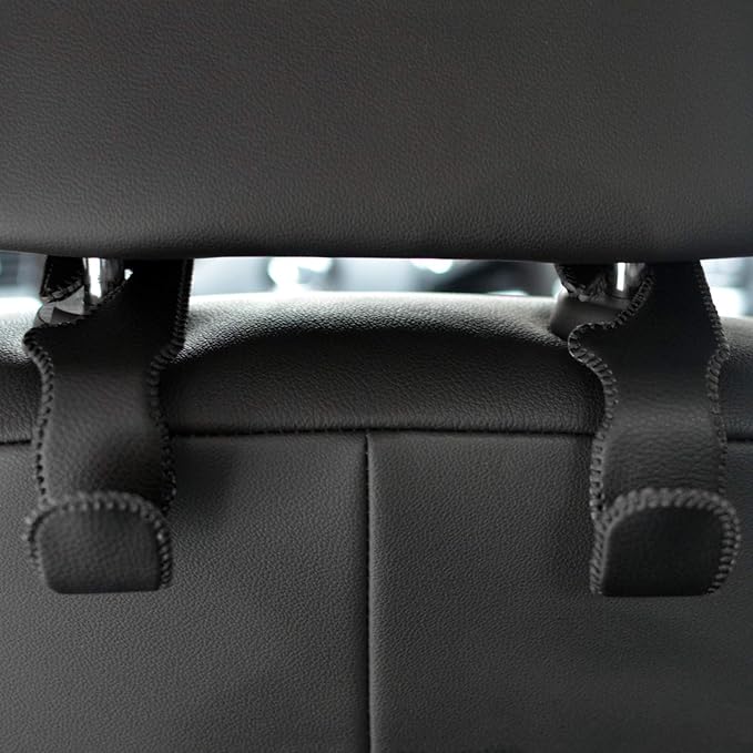 Car Seat Headrest Hooks for Car Back Seat Organizer Hanger Storage Hook Holder for Car SUV Organization Purse Shopping Groceries Bag Handbag, Black, 2 Pack