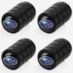 4pcs Tire Valve Stem Caps, Compatible with Subaru Series Stem Cap Universal Car Air Cover Car Accessories for Cars, SUV, Truck, Motorcycles （Black）