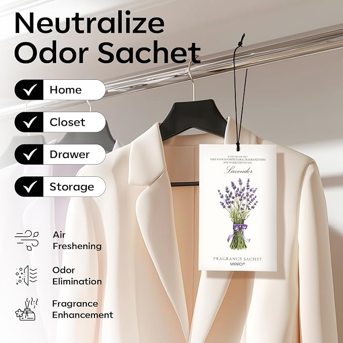 12 Packs Scented Sachets for Drawer and Closet, Long-Lasting Potpourri Bags Closet Air Freshener Home Fragrance Sachet 3 Scents Options- Lavender, Bloomy Flower, Gardenia