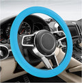 Car Steering Wheel Cover, 13 to 14.17 inches Anti-Slip Silicone Steering Wheel Protector, Soft Flexible Shock-Absorbent Steering Wheel Protective Cover for Most Car Models (Blue)