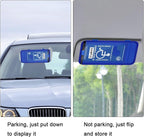 Handicap Placard Holder for Auto, Disabled Parking Permit Sign Protector for Car Sun Visor with Note Paper Slot, Pen Holder and Elastic Strap - Blue