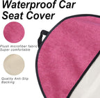 Waterproof Car Towel Seat Covers Front Seats for After Gym Workout,Auto Universal Interior Sweat Towels Cloth Bucket Carseat Cover Protector for Trucks SUV RV Boat Van (Wine Red with Yellow)