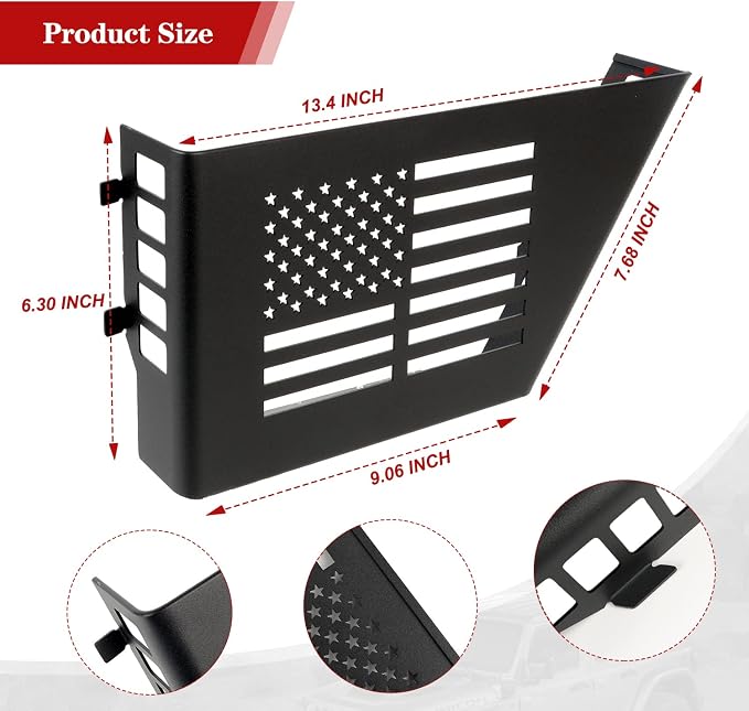 Z8 Metal Rear Door Storage Pockets Compatible with 2018-2024 Jeep Wrangler JL 4XE JLU Rubicon Sport Sahara Gladiator JT Door Side Insert Organizer Storage Box Accessories