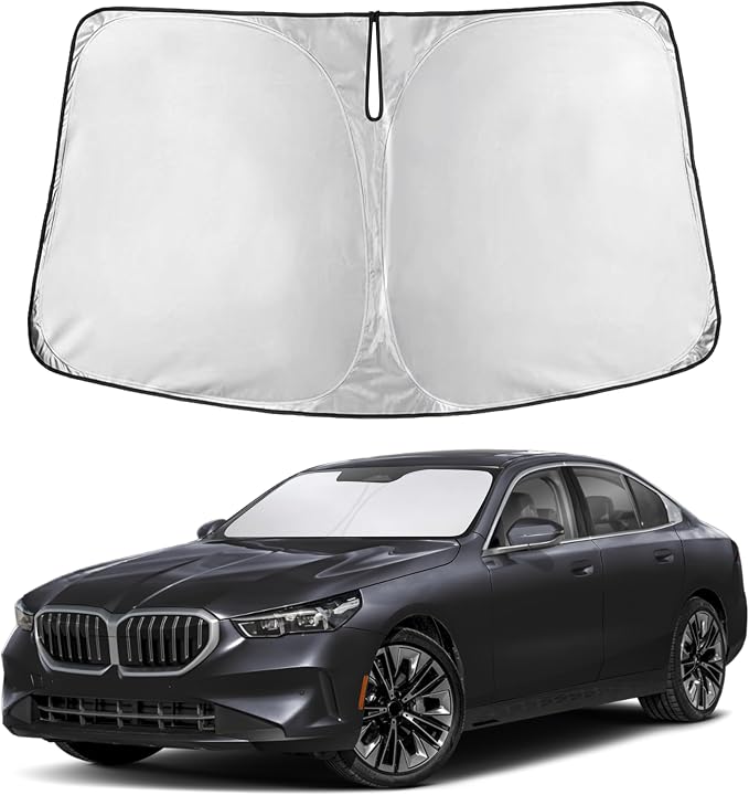 Windshield Sunshade Compatible for BMW 5 Series 2024 2025 2026 (530i, 530i xDrive, 540i xDrive, The 550e xDrive) Sun Visor for Window Sunshade Cover, UV Protector, Car Accessories
