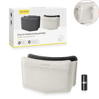 Car Trash Can Small Leather Vehicle Trash Bin Car Dustbin Garbage Organizer Holder with Trash Bag Foldable Mini Cars Storage Bag Container for Auto SUV Van Trucks (White,Clip on)