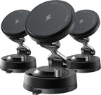 HyperMount Pro Phone Mount, Magnetic Phone Holder, 15W Wireless Charging, MagSafe Car Mount, Works on Smooth & Lightly Textured Surfaces, iPhone and Android Compatible, Charging Cable Included