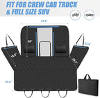 Back Seat Extender for Dogs Truck-Large Space, Hard Bottom High Barrier Truck Dog Seat Cover 420lb, Waterproof Pet Dog Hammock for Crew Cab Trucks F150, RAM1500, Sierra, Tundra, Silverado