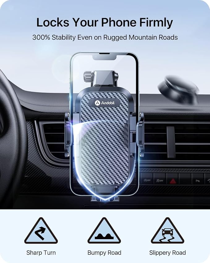 Car Phone Holder, 2026 Military-Grade 89lbs Strongest Suction Phone Holders for Your Car Dashboard/Windshield/Vent Easy Clamp Car Phone Mount Stand for iPhone 17 16 15 14 13 Pro Max Samsung