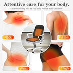 Black Heated Seat Cushion for Office Chair, Heated Seat Warmer for Pain Relief with 3 Heat Levels, Chair Seat Pad for Back, Waist, HIPS Home Office Use, Warm Christmas Holiday Gift for Winter