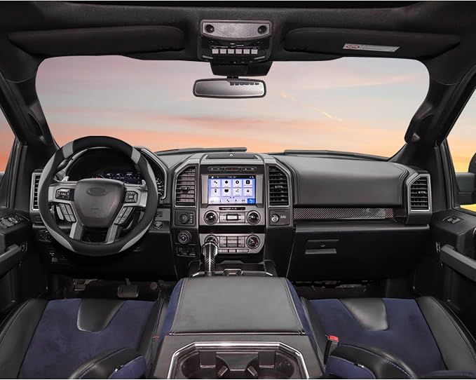 Customized Auto Car Steering Wheel Cover for Ford F-150, F-250, F-350, Expedition (Black+Gray)