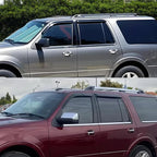 Window Visors Rain Guards for 97-17 Ford Expedition 98-17 Lincoln Navigator | Window Deflectors, Vent Visor, Sun Shades, Window Shields, Dark Smoke, Car Accessories, Tape-on Outside