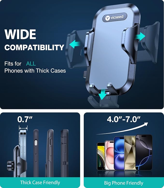 [No.1 Powerful Suction] [Rally Racing-Grade Stability] Phone Holders for Your Car 2026 Upgraded Car Phone Holder Mount Truck Stand for Dashboard Windshield Vent for iPhone Samsung All Phones