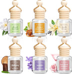 6 Pack Car Air Freshener for Women, Long Lasting Slow-Release Natural Essential Oil Scents Air Freshener Diffuser, Hanging Cute Car Accessories, Refined Auto Interior Decor Gift (8ml Each)
