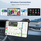 Largest 11.3" Portable Apple Carplay Screen, Wireless Car Play & Android Auto Touch Screen, Car Stereo with App View/4K Dash Cam/Backup Camera/Mirror Link/Voice Control/Music Play