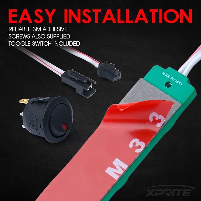 Green LED Truck Bed Light Kits with On/Off Switch, for Pickup Exterior Interior Lights Strips, Footwells, Running Boards, Cargo, Under Car, Tonneau Cover, Rail Rock Lighting - 8 PCs