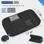 Car Sun Visor Organizer, Tactical Car Accessories with Zipper Storage Pouch, Glasses Clip Card Sleeve Pocket, Multi-Pocket Visor Organizer Fits Most Cars, SUVs, Trucks