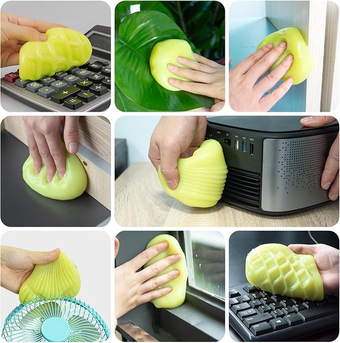 Car Cleaning Gel Putty - Reusable Keyboard Cleaner Slime for Car, Keyboard, Dust - 5 Pack (Yellow)