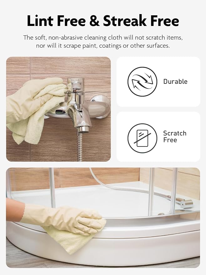 Microfiber Cleaning Cloth Roll -40 Pack, Tear Away Microfiber Towels, 12" x 12", Reusable, Washable, Scratch Free, Ultra Absorbent Dishcloth for All-Around Cleaning Supplies (Beige)