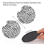 Car Trash Bag Snow Leopard Print Hanging Back of Seat Car Portable Trash Bag Snow Leopard Print Waterproof One-Handed Portable Strap Drawstring Garbage Bags 2 Pieces Car Coasters
