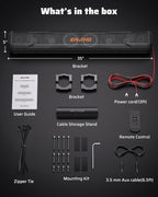 35 Inch 8 Speaker UTV Sound Bar, Bluetooth Golf Cart Speakers [Color Changing RGB & Strobe Light] IP66 Waterproof ATV Speaker System, SXS SoundBar Compatible with Polaris RZR CFmoto Can-Am