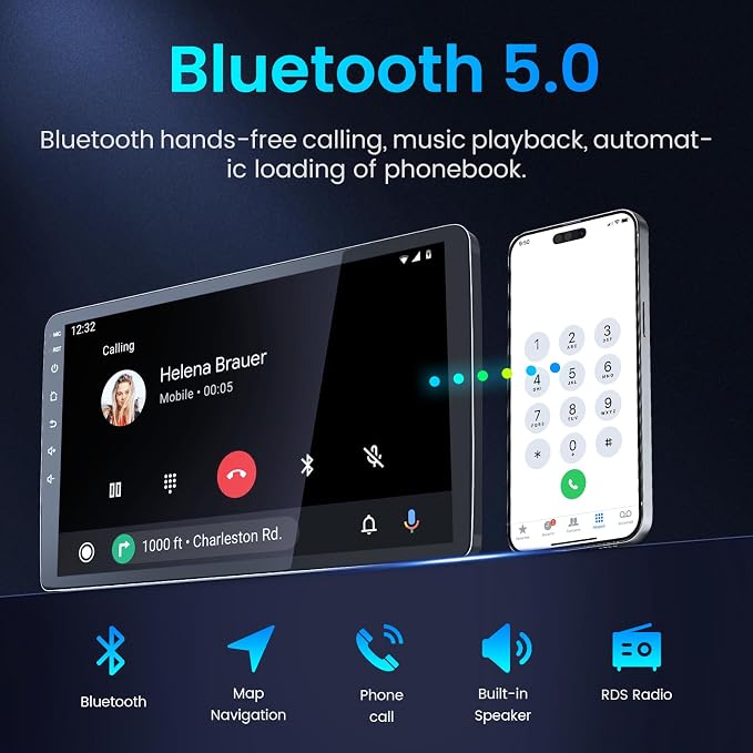 [4Core 64GB ROM] 9" 1280 * 800 Touchscreen Car Radio Stereo for Ford F150 2009-2014 with Wireless CarPlay Android Auto 5G WiFi GPS Bluetooth FM SWC Mirror Link, Backup Camera (Only Fit Manual AC)