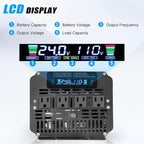3000 Watt Power Inverter 24V to 110V 120V DC to AC with 4 AC Outlets, LCD Display, USB Port & Remote Control for Home, RV, Vehicle, Truck, Off-Grid Solar System, Heavy Duty Outdoor Camping