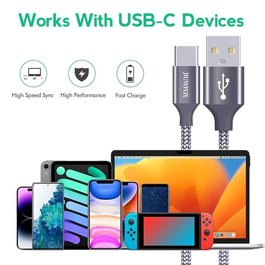 3Pack 10 ft USB C Cable Fast Charging for iPhone 17/17 Pro/17 Pro Max/16 Pro/16 Pro Max/15 Pro Max, Galaxy S25 S24 S23 A17 A16 and More