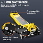 4 Ton Low Profile, Heavy-Duty Steel Racing Floor Jack with Dual Pistons Quick Lift Pump, Lifting Range 3.94"-20.98"