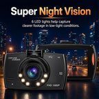 2.4-inch 1080p High-Definition Dash cam for Cars with Super Night Vision, 24-Hour Video Recording, 120° Large Wide-Angle, G-Sensor Parking Monitoring Loop Video Motion Detection
