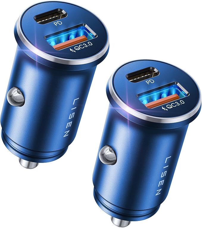 54W Car Phone Charger USB C, Cigarette Lighter Adapter, Car Accessories for iPhone, USB C Car Charger Adapter USBC Type C 12v, Fit for iPhone 16, 15, 14, 13 Samsung Google iPad Android, Blue | Cigarette Lighter USB Charger, Car Accessories for Me...