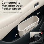 2 Pack Car Trash Can for Door Pocket Reinforced Silicone Auto Garbage Bin with Stay-Open Rim, Waterproof Car Waste Container, Left & Right Door Organizer, Fits Most Standard Door Pockets, White