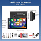 Wireless CarPlay Screen for Car & Android Auto Head Unit - Touchscreen 7 Inch Double Din Car Stereo with Backup Camera for All Cars (2+64GB)