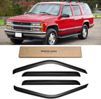 Window Visors for 1995-2000 Tahoe/Yukon, 1992-1999 Suburban, Chevy/GMC C/K 1500/2500/ 3500 for Crew Cab 1992-2000, Rain Guards Vent Deflector Shade Smoke for 1999-2000 Escalade, Tape-On, 4PCS
