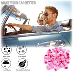 30PCS Tire Valve Stem Caps, Corrosion Resistant, with O Rubber Ring, Airtight Seal Heavy Duty Dustproof Tire Valve Stem Covers for Cars, SUV, Trucks, Bikes, Motorcycles, Bicycles(Pink)