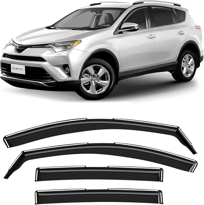 in-Channel Incredibly Durable Rain Guards Compatible with Toyota RAV4 2013-2018, Original Window Deflectors, Vent Window Visors, Vent Deflector, 4 pcs. - 613152