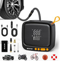 Tire Inflator Portable Air Compressor, 180 PSI Cordless Air Pump for Car Tires with Digital Pressure Gauge & Auto Shut-Off, Air Compressor Portable for Car, Motorcycle, Bicycle, Ball, Orange