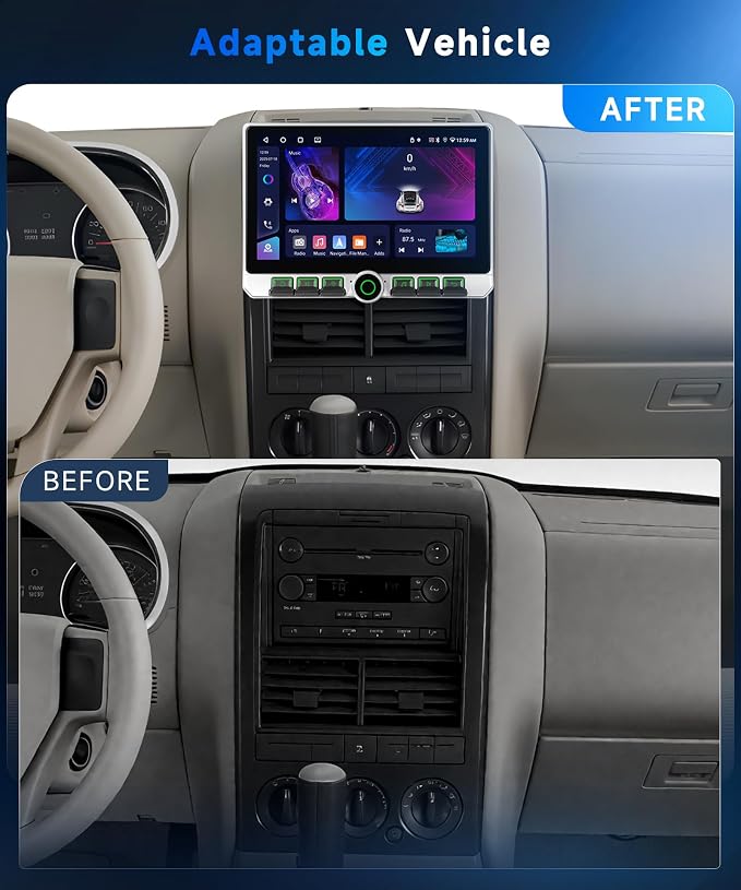 4G+64G Android 15 Doubel Din Car Stereo with Wireless Carplay Android Auto, 1280 * 720 Touch Screen GPS/WiFi/Bluetooth 5.0/ FM/32EQ/ SWC/Backup Camera