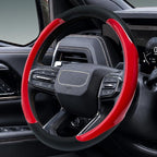 Leather Steering Wheel Cover for Chevy Silverado 1500 2500 3500, 14.5-15 inches Car Steering Wheel Cover with Non-Slip Breathable (Bright Red)