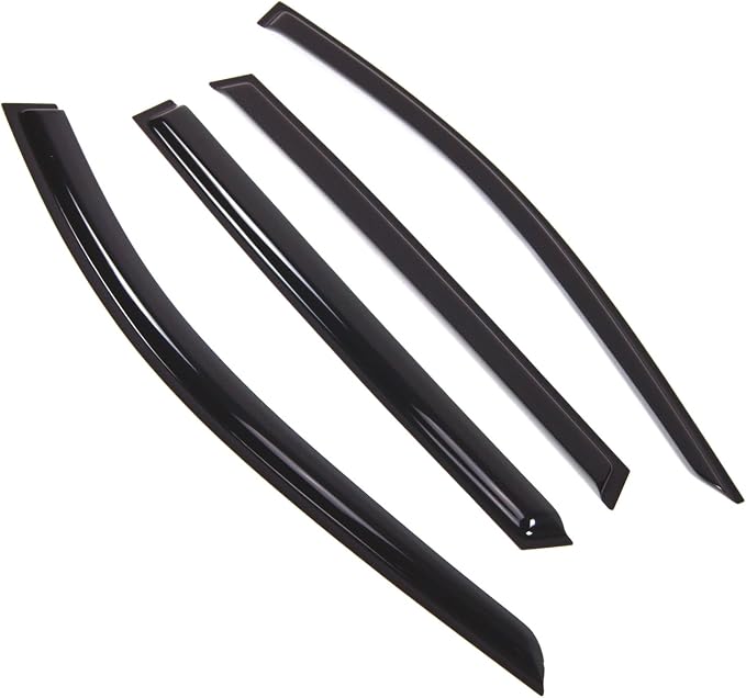 WD2-809 Dark Smoke 4 Pcs Set Window Visor (Outside Mount) Deflector Rain Guard Compatible with 2013-2016 Infiniti QX60