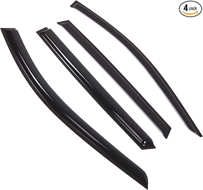 Outside Mount Window Vent Visors Rain Guards Compatible with Infiniti QX60 2017-2018 | Side Window Wind Deflectors Rain Shields | Black Tinted, 4 Pcs Set, BGWV-809B